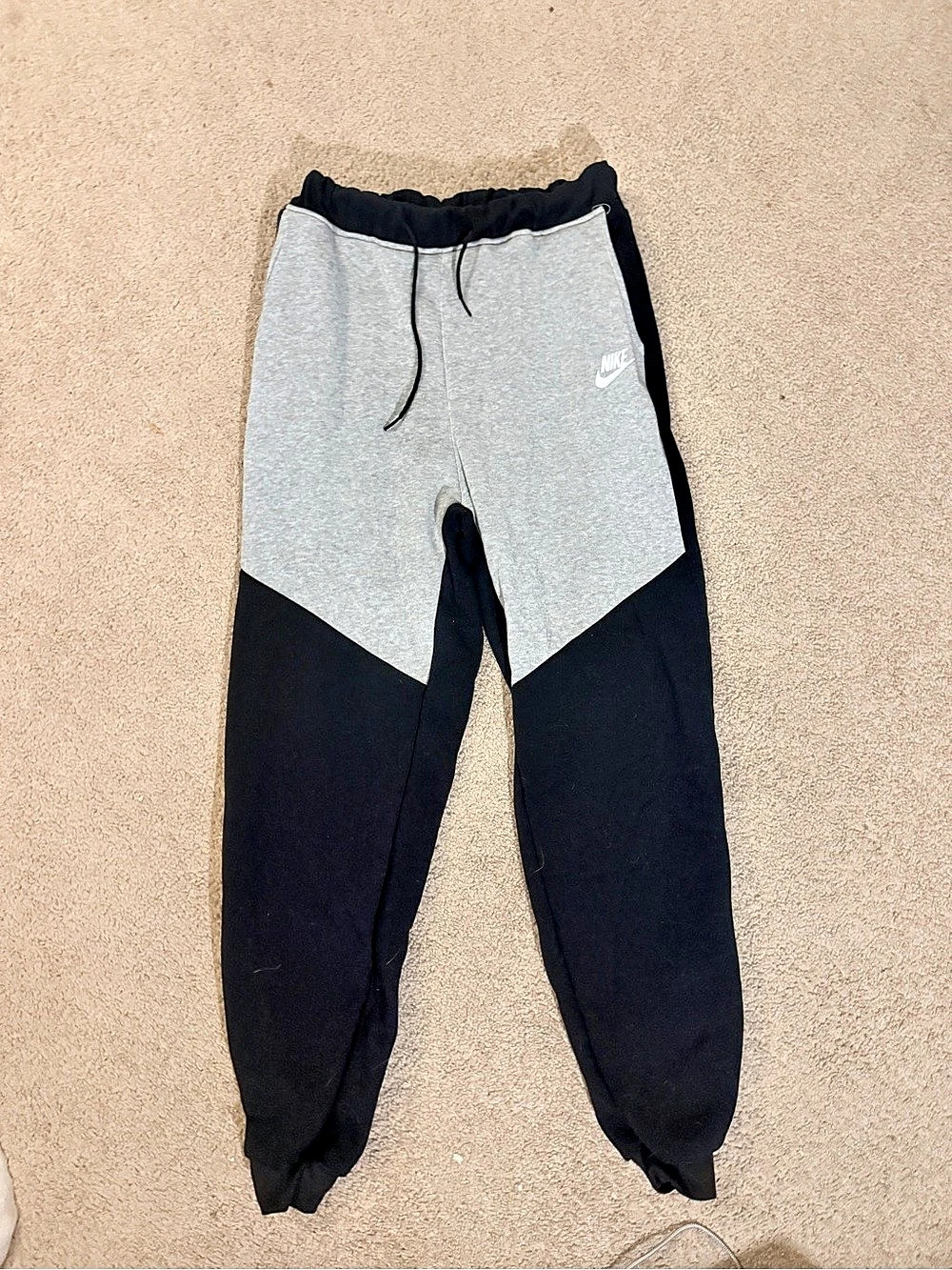 Nike Color Block Joggers in Black & Gray